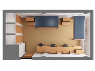 Hopkins Triple room with three beds and three desks