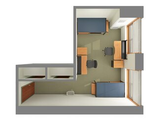 3D Double Room Layout